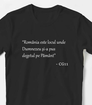 Tricou romania dumnezeu deget pamant - negru