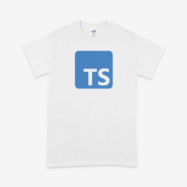 Tricou Typescript Logo Mare Alb